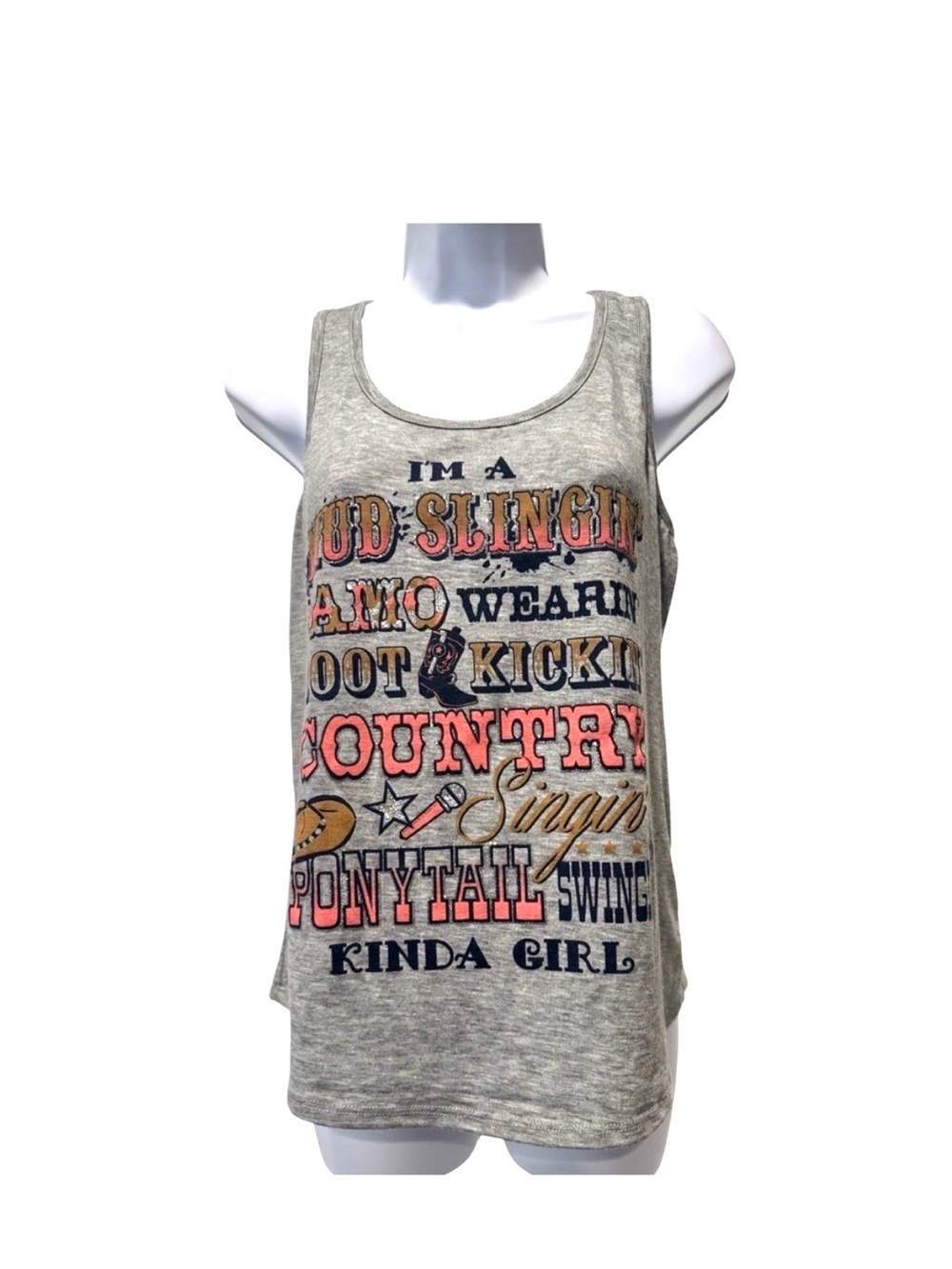Country Graphic Tank Top Women’s Size M Western Rodeo Concert Tee Ransom